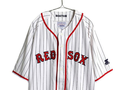 90s レッドソックス ベースボール シャツ メンズ L / オールド MLB オフィシャル スターター 大リーグ ユニフォーム ゲームシャツ ジャージ