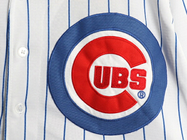カブス ベースボール シャツ メンズ M / 古着 MLB オフィシャル ナイキ スウッシュ 大リーグ ユニフォーム ゲームシャツ 半袖シャツ 重ね着