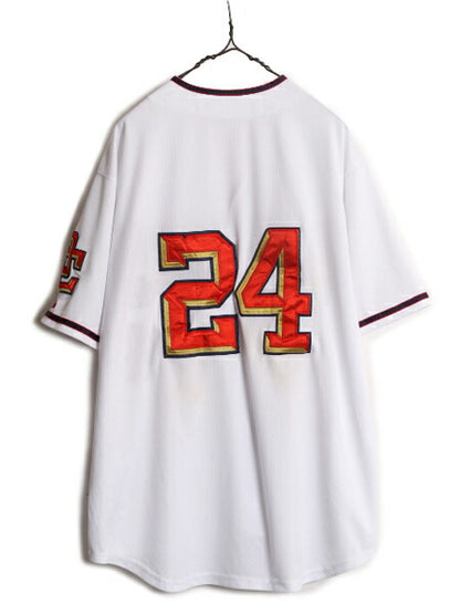 MLB オフィシャル Majestic ナショナルズ ベースボール シャツ メンズ L 古着 ユニフォーム ゲームシャツ メジャーリーグ 半袖シャツ 野球