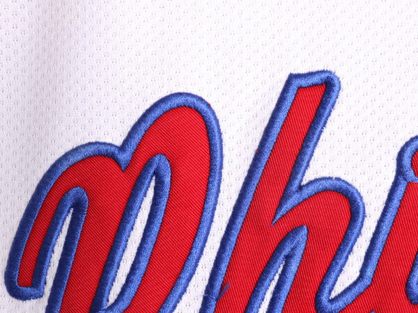 MLB オフィシャル Majestic フィリーズ ベースボール シャツ メンズ L 程/ ユニフォーム ゲームシャツ メジャーリーグ 半袖シャツ 大リーグ