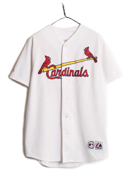 MLB オフィシャル Majestic カージナルス ベースボール シャツ メンズ L 程/ ユニフォーム 半袖シャツ ゲームシャツ メジャーリーグ 重ね着