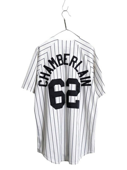 USA製 ヤンキース ベースボール シャツ メンズ L / 古着 MLB オフィシャル マジェスティック 大リーグ ユニフォーム ゲームシャツ ジャージ