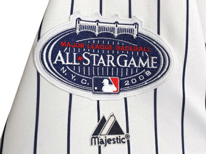 USA製 ヤンキース ベースボール シャツ メンズ L / 古着 MLB オフィシャル マジェスティック 大リーグ ユニフォーム ゲームシャツ ジャージ