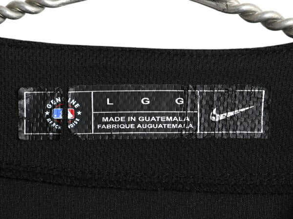 メッツ ベースボール シャツ メンズ L 古着 MLB オフィシャル ナイキ 大リーグ ユニフォーム ゲームシャツ ジャージ 半袖シャツ 重ね着 黒