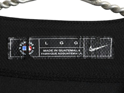 メッツ ベースボール シャツ メンズ L 古着 MLB オフィシャル ナイキ 大リーグ ユニフォーム ゲームシャツ ジャージ 半袖シャツ 重ね着 黒