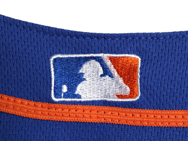 メッツ ベースボール シャツ メンズ XL 程/ 古着 MLB オフィシャル マジェスティック 大リーグ ユニフォーム ゲームシャツ 重ね着 ジャージ