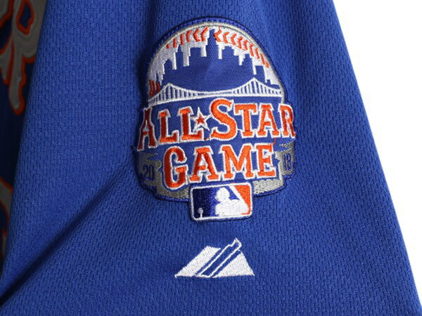 メッツ ベースボール シャツ メンズ XL 程/ 古着 MLB オフィシャル マジェスティック 大リーグ ユニフォーム ゲームシャツ 重ね着 ジャージ