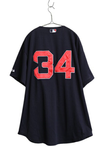 レッドソックス ベースボール シャツ メンズ XXL 程 MLB オフィシャル マジェスティック 大リーグ ユニフォーム ゲームシャツ 大きいサイズ