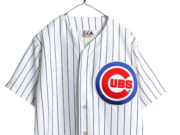 カブス ベースボール シャツ メンズ M 程/ MLB オフィシャル マジェスティック 大リーグ ユニフォーム ゲームシャツ 半袖シャツ ジャージ