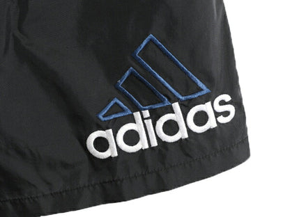 90s ボーイズ XL メンズ M 程■ アディダス ナイロン ショートパンツ 古着 90年代 オールド ADIDAS スイム ショーツ 短パン ライナー付 黒