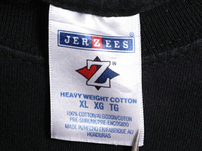 90s ジョーク メッセージ プリント 半袖 Tシャツ メンズ XL / 古着 90年代 オールド 大きいサイズ ヘビーウェイト グラフィック ブラック