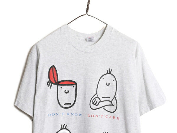 90s USA製 ジョーク イラスト プリント 半袖 Tシャツ メンズ L / オールド キャラクター アート ヘビーウェイト シングルステッチ コットン