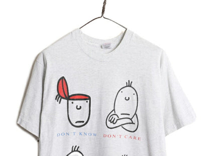 90s USA製 ジョーク イラスト プリント 半袖 Tシャツ メンズ L / オールド キャラクター アート ヘビーウェイト シングルステッチ コットン