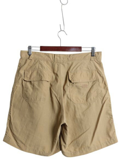 ノースフェイス ナイロン ブッシュ ショートパンツ メンズ 34 古着 アウトドア カーゴ ショーツ ストレッチ 短パン ワンポイント ベージュ
