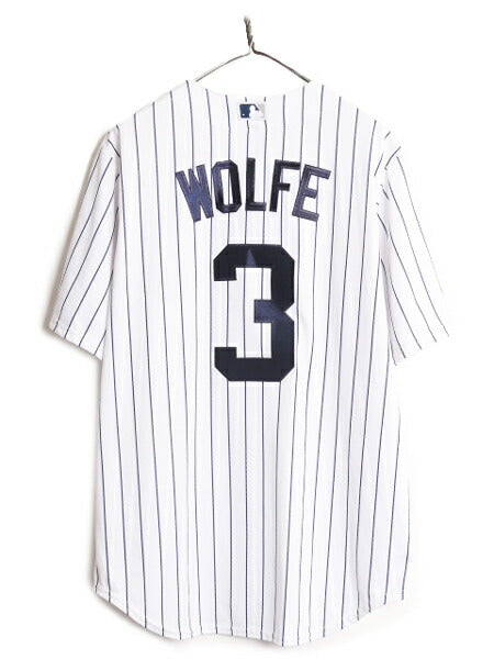 デッドストック MLB Majestic オフィシャル ヤンキース ベースボール シャツ メンズ L / ユニフォーム ゲームシャツ メジャーリーグ 重ね着