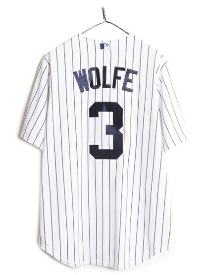 デッドストック MLB Majestic オフィシャル ヤンキース ベースボール シャツ メンズ L / ユニフォーム ゲームシャツ メジャーリーグ 重ね着