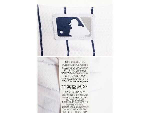 デッドストック MLB Majestic オフィシャル ヤンキース ベースボール シャツ メンズ L / ユニフォーム ゲームシャツ メジャーリーグ 重ね着