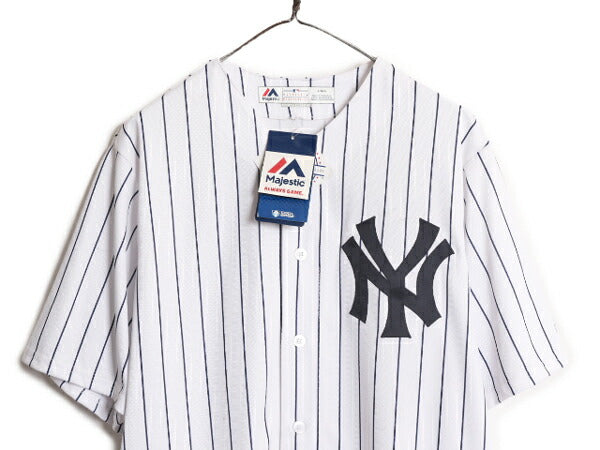 デッドストック MLB Majestic オフィシャル ヤンキース ベースボール シャツ メンズ L / ユニフォーム ゲームシャツ メジャーリーグ 重ね着