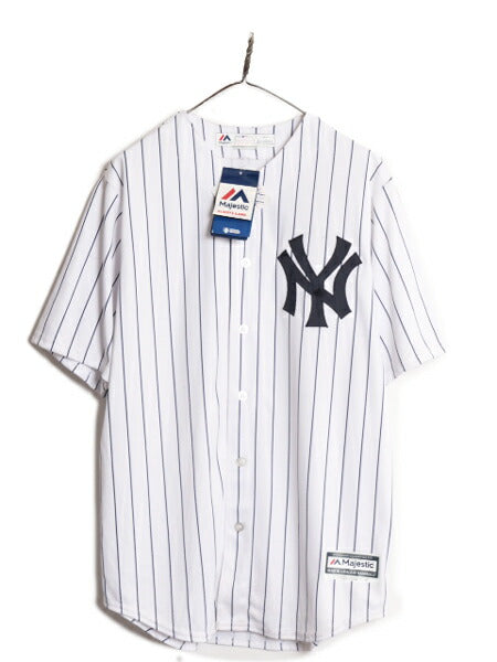 デッドストック MLB Majestic オフィシャル ヤンキース ベースボール シャツ メンズ L / ユニフォーム ゲームシャツ メジャーリーグ 重ね着