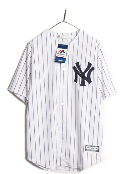デッドストック MLB Majestic オフィシャル ヤンキース ベースボール シャツ メンズ L / ユニフォーム ゲームシャツ メジャーリーグ 重ね着