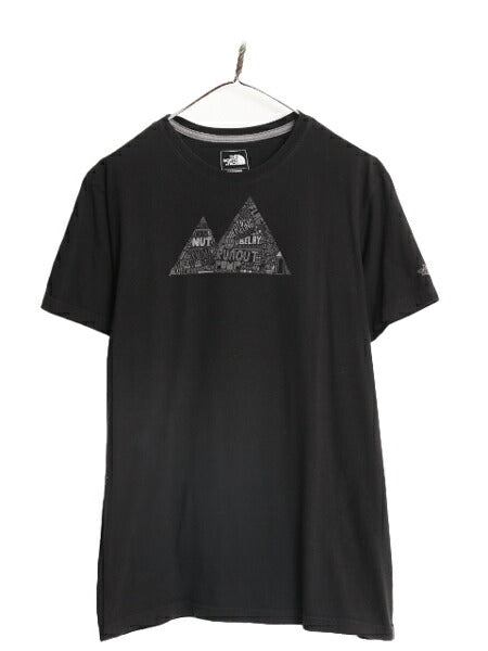 ノースフェイス プリント 半袖 Tシャツ メンズ L / The North Face 半袖Tシャツ アウトドア グラフィック アート スリムフィット ブラック