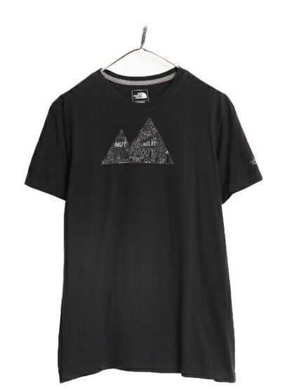 ノースフェイス プリント 半袖 Tシャツ メンズ L / The North Face 半袖Tシャツ アウトドア グラフィック アート スリムフィット ブラック