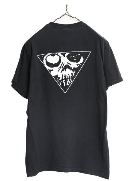 00s バンド グラフィック イラスト プリント Tシャツ メンズ M 00年代 オールド ロック 音楽 音物 ヘビーウェイト ブラック モノトーン 黒