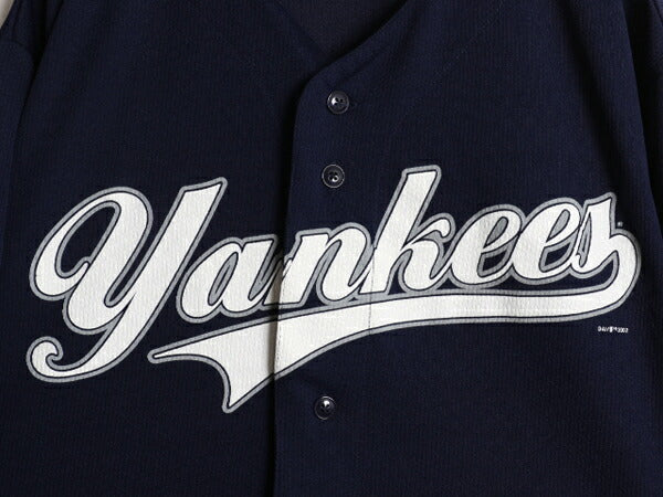 00s ヤンキース ベースボール シャツ メンズ XL オールド MLB オフィシャル トゥルーファン 大リーグ ユニフォーム ゲームシャツ ジャージ