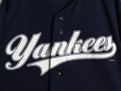 00s ヤンキース ベースボール シャツ メンズ XL オールド MLB オフィシャル トゥルーファン 大リーグ ユニフォーム ゲームシャツ ジャージ