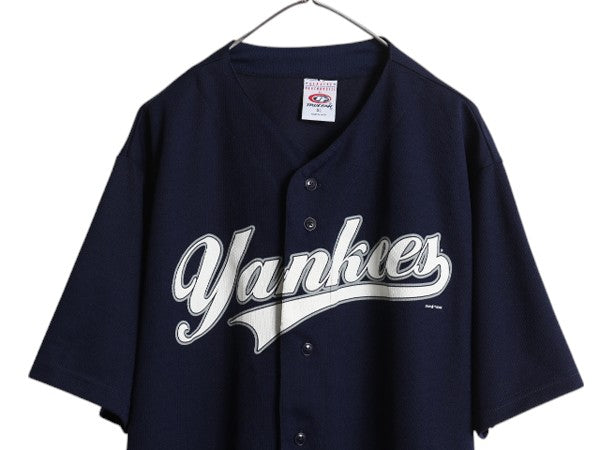 00s ヤンキース ベースボール シャツ メンズ XL オールド MLB オフィシャル トゥルーファン 大リーグ ユニフォーム ゲームシャツ ジャージ
