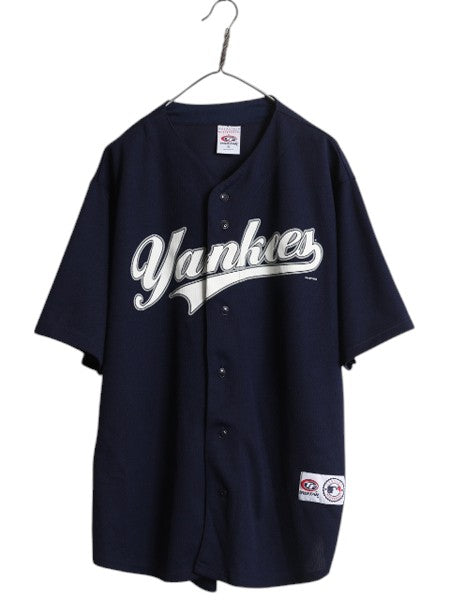00s ヤンキース ベースボール シャツ メンズ XL オールド MLB オフィシャル トゥルーファン 大リーグ ユニフォーム ゲームシャツ ジャージ