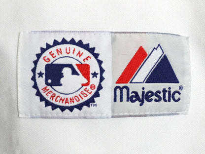 メッツ ベースボール シャツ メンズ M / MLB オフィシャル マジェスティック 大リーグ ユニフォーム ゲームシャツ 半袖シャツ ジャージ 白