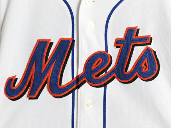 メッツ ベースボール シャツ メンズ M / MLB オフィシャル マジェスティック 大リーグ ユニフォーム ゲームシャツ 半袖シャツ ジャージ 白