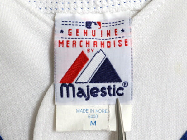 メッツ ベースボール シャツ メンズ M / MLB オフィシャル マジェスティック 大リーグ ユニフォーム ゲームシャツ 半袖シャツ ジャージ 白