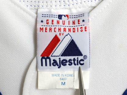 メッツ ベースボール シャツ メンズ M / MLB オフィシャル マジェスティック 大リーグ ユニフォーム ゲームシャツ 半袖シャツ ジャージ 白