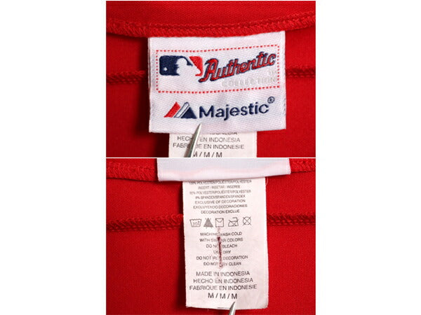 レッドソックス ベースボール シャツ メンズ M / MLB オフィシャル マジェスティック 大リーグ ユニフォーム ゲームシャツ ジャージ 重ね着