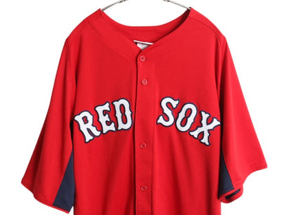 レッドソックス ベースボール シャツ メンズ M / MLB オフィシャル マジェスティック 大リーグ ユニフォーム ゲームシャツ ジャージ 重ね着