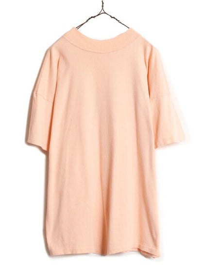 80s USA製 チャンピオン モックネック ワンポイント 半袖 Tシャツ メンズ XXL 目無し ヴィンテージ Champion 100% コットン ヘビーウェイト