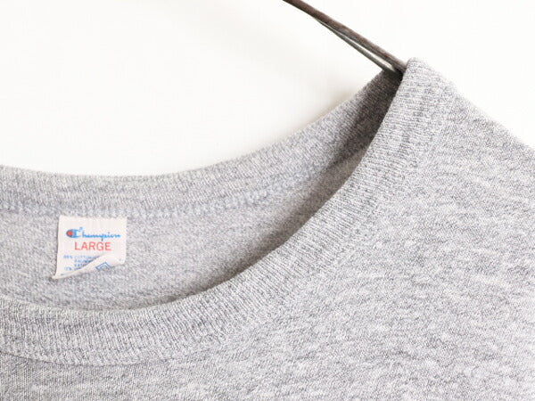 80s USA製 チャンピオン 半袖 Tシャツ メンズ L / ヴィンテージ Champion ワンポイント 88 12 スクリプト ロゴ シングルステッチ 霜降り 灰