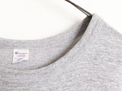 80s USA製 チャンピオン 半袖 Tシャツ メンズ L / ヴィンテージ Champion ワンポイント 88 12 スクリプト ロゴ シングルステッチ 霜降り 灰
