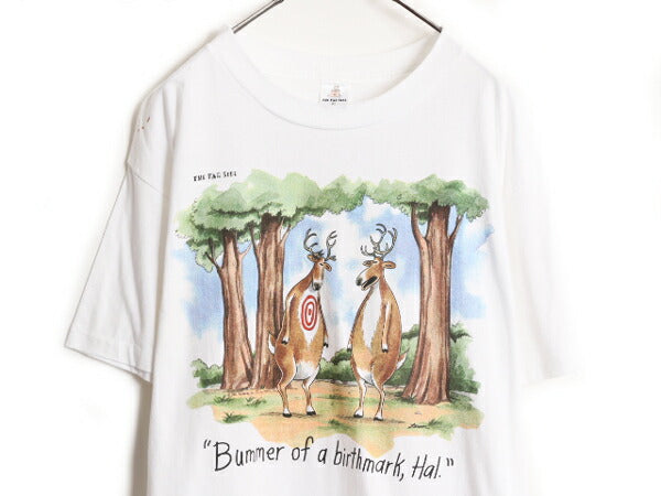 90s USA製 ジョーク イラスト プリント Tシャツ メンズ XL / オールド アート グラフィック キャラクター シングルステッチ ヘビーウェイト