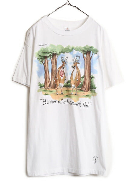 90s USA製 ジョーク イラスト プリント Tシャツ メンズ XL / オールド アート グラフィック キャラクター シングルステッチ ヘビーウェイト