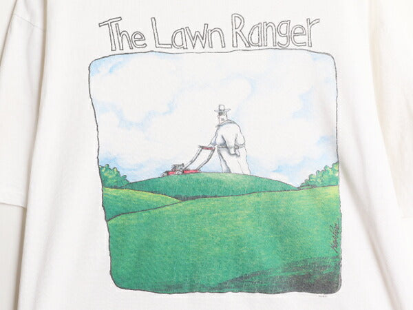 90s The Lone Ranger パロディ アート プリント 半袖 Tシャツ メンズ L 程 オールド イラスト ムービー シングルステッチ 映画 カットソー