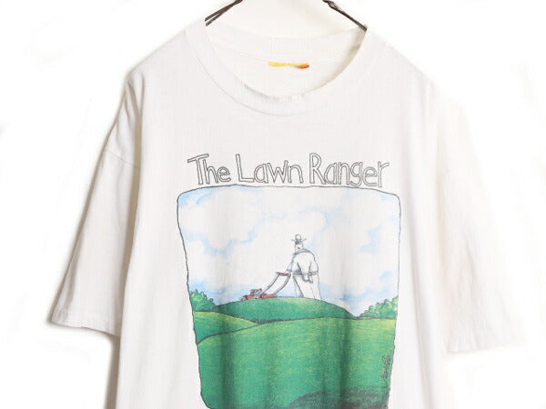 90s The Lone Ranger パロディ アート プリント 半袖 Tシャツ メンズ L 程 オールド イラスト ムービー シングルステッチ 映画 カットソー
