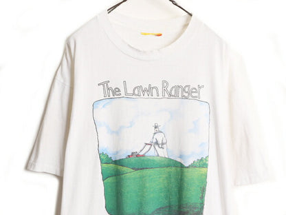 90s The Lone Ranger パロディ アート プリント 半袖 Tシャツ メンズ L 程 オールド イラスト ムービー シングルステッチ 映画 カットソー