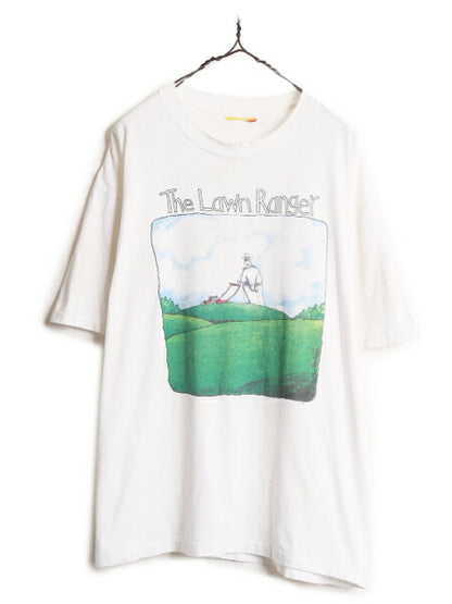 90s The Lone Ranger パロディ アート プリント 半袖 Tシャツ メンズ L 程 オールド イラスト ムービー シングルステッチ 映画 カットソー