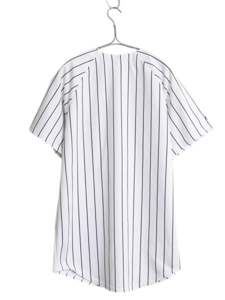 USA製 ヤンキース ベースボール シャツ キッズ XL メンズ S 程 MLB オフィシャル マジェスティック 大リーグ ユニフォーム ジャージ 重ね着