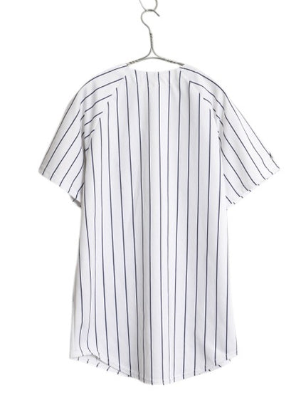 USA製 ヤンキース ベースボール シャツ キッズ XL メンズ S 程 MLB オフィシャル マジェスティック 大リーグ ユニフォーム ジャージ 重ね着