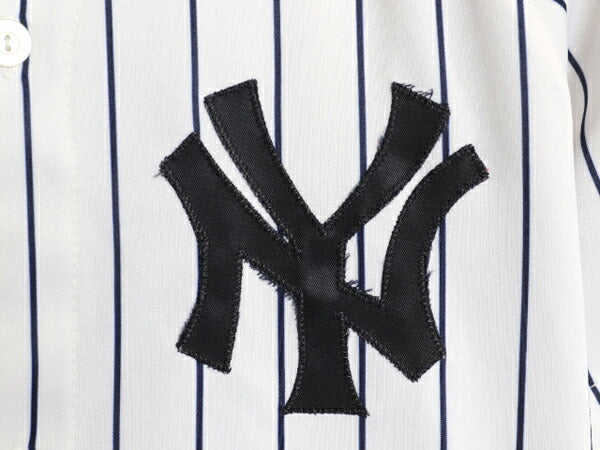 USA製 ヤンキース ベースボール シャツ キッズ XL メンズ S 程 MLB オフィシャル マジェスティック 大リーグ ユニフォーム ジャージ 重ね着