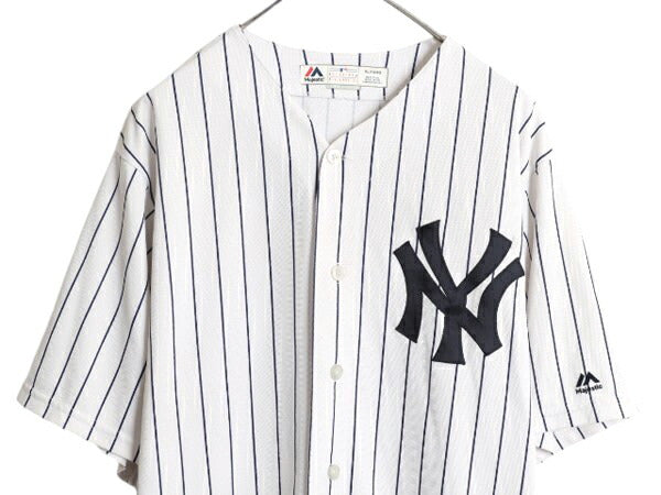 USA製 ヤンキース ベースボール シャツ メンズ XL / MLB オフィシャル マジェスティック 大リーグ ユニフォーム ゲームシャツ 大きいサイズ